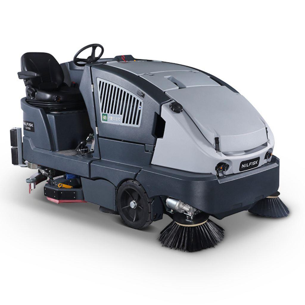 Industrial combination sweeper-scrubber engineered for heavy-duty cleaning in mining facilities