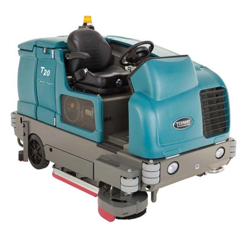 Tennant T20 heavy-duty ride-on scrubber suitable for mining workshops and processing facilities